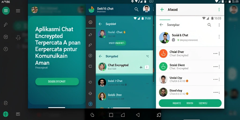Screenshot antarmuka aplikasi AP686 dengan fitur Chat Encrypted.