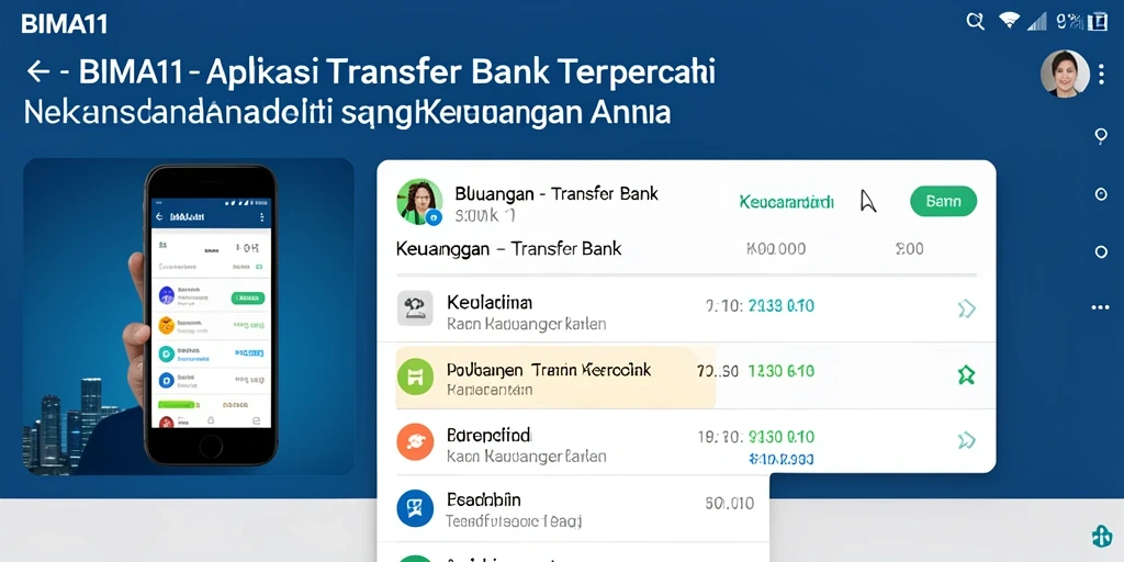 Tampilan antarmuka BIMA11 yang sederhana dan efisien untuk transaksi bank.