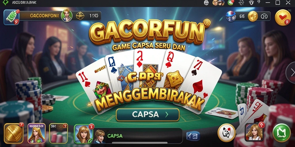 Antarmuka menarik GACORFUN saat bermain Capsa.