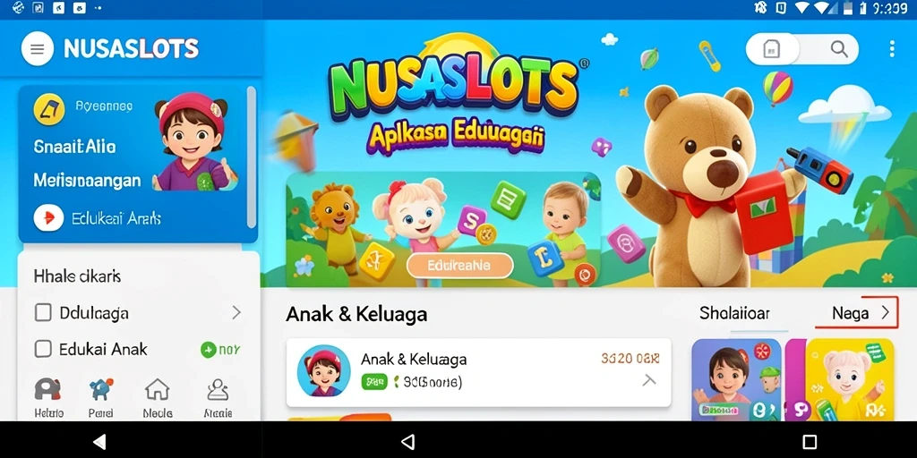 Tampilan antarmuka NUSASLOTS yang menarik untuk anak-anak.