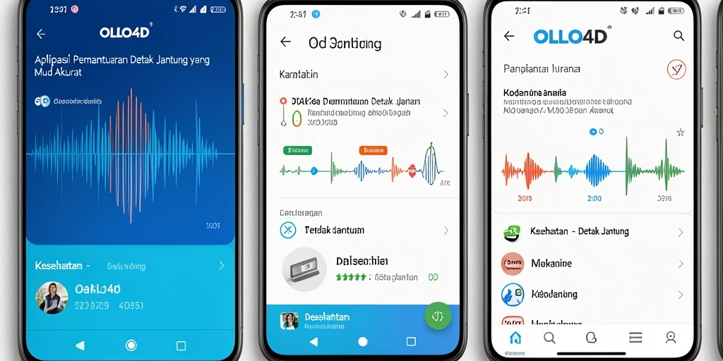 Antarmuka OLLO4D yang menampilkan pemantauan detak jantung.