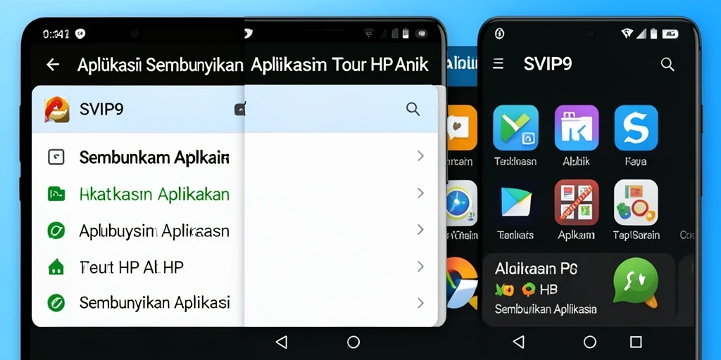Antarmuka aplikasi Sembunyikan Aplikasi SVIP9 yang sederhana dan mudah digunakan.
