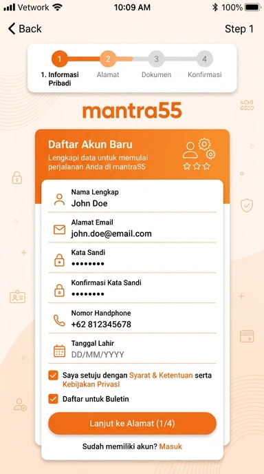Cara Mudah Membuat Akun Baru di mantra55